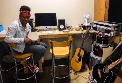 The studio is a place where Foróige members can use instruments and practice their talents.